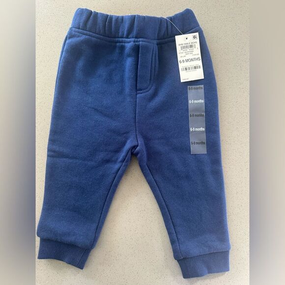 NWT First Impressions navy blue fleece sweatpants size 6-9 months - Picture 1 of 5